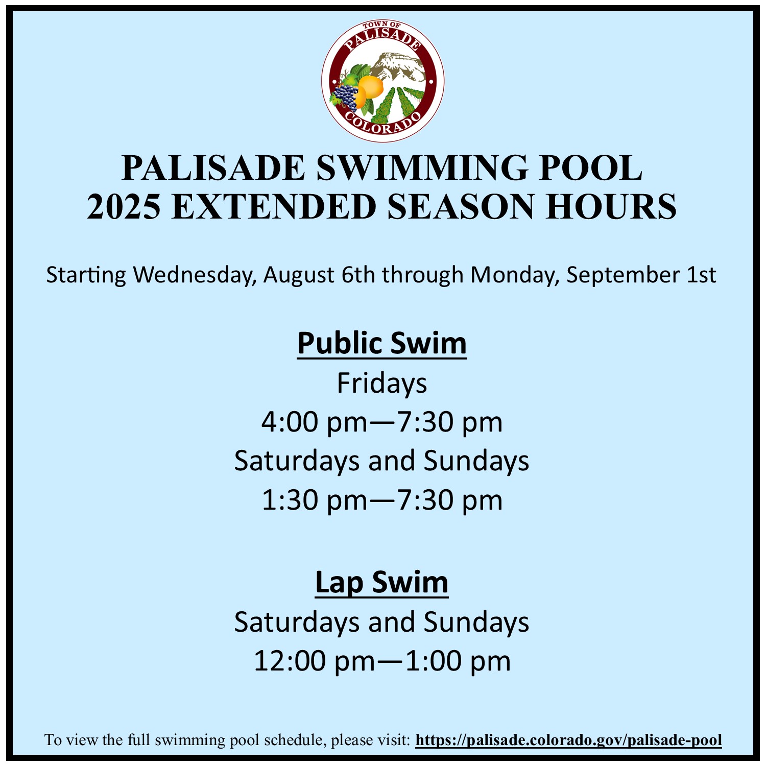 2025 Pool - Extended Season Hours