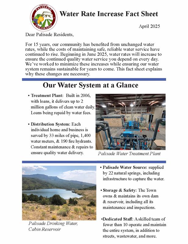2025 WATER RATE NOTICE - PG 1